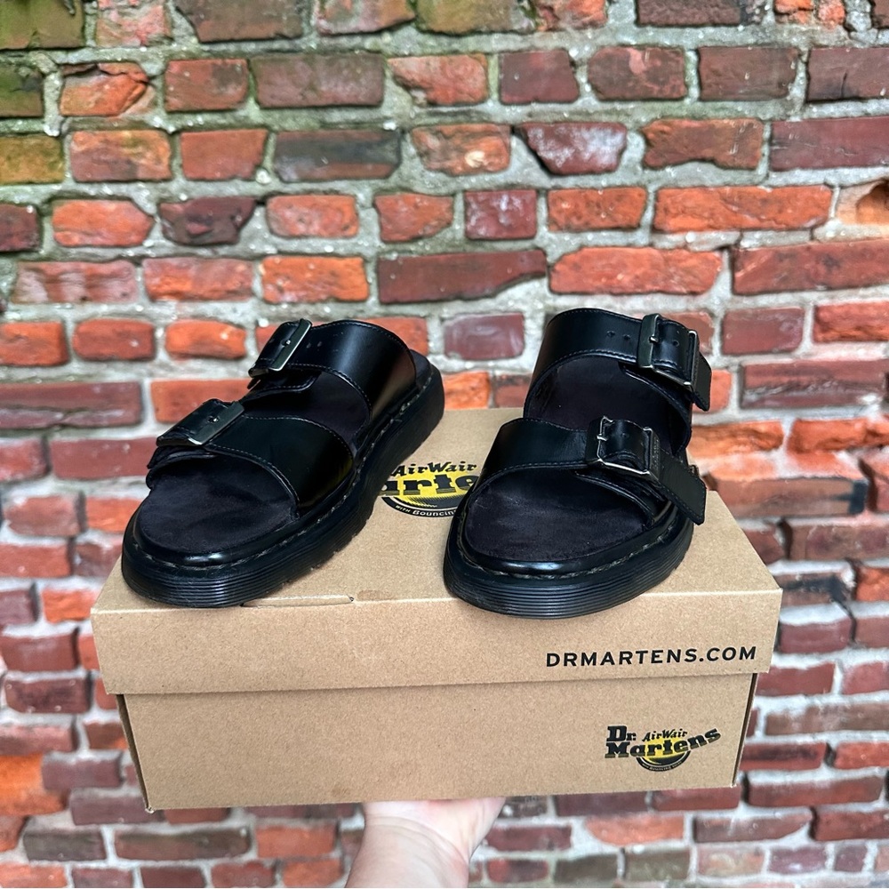 Dr. Martens Black Buckle Josef Sandals